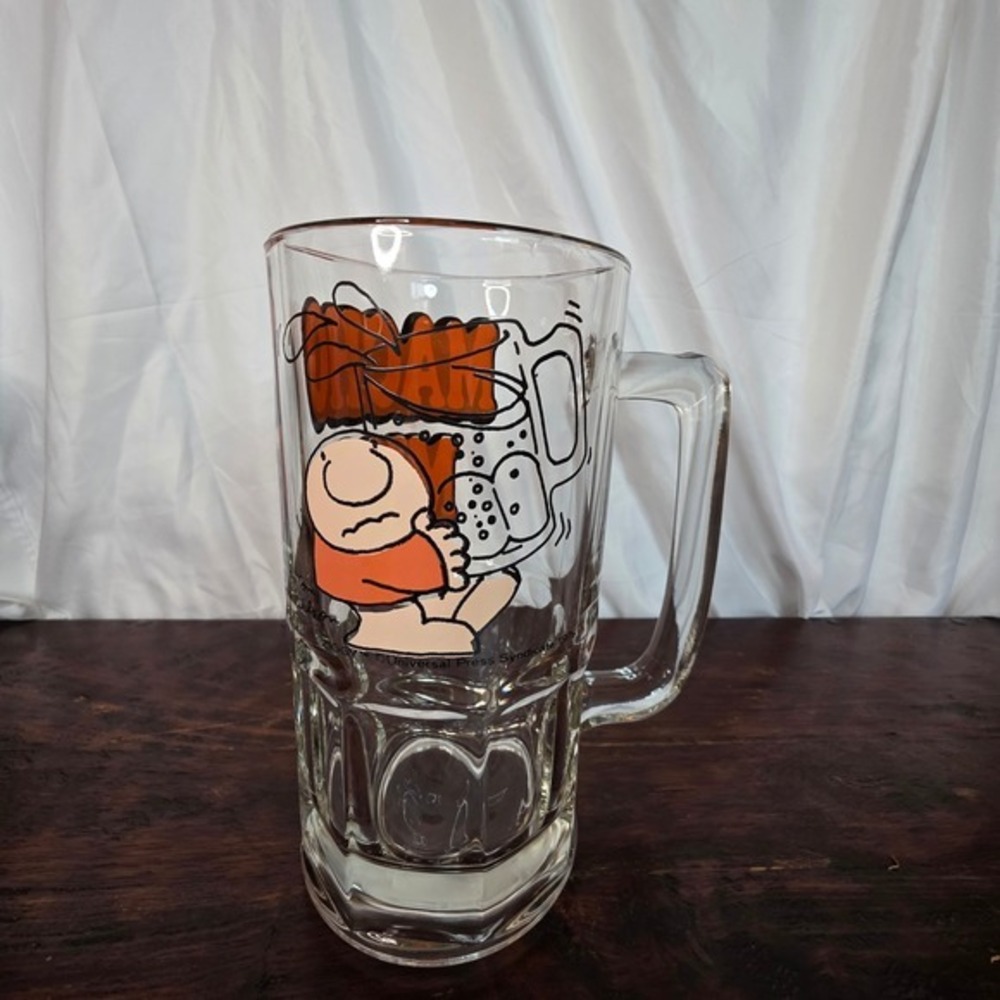 Vintage Ziggy Macho Mug Oversize Heavy Glass Beer Stein 32oz